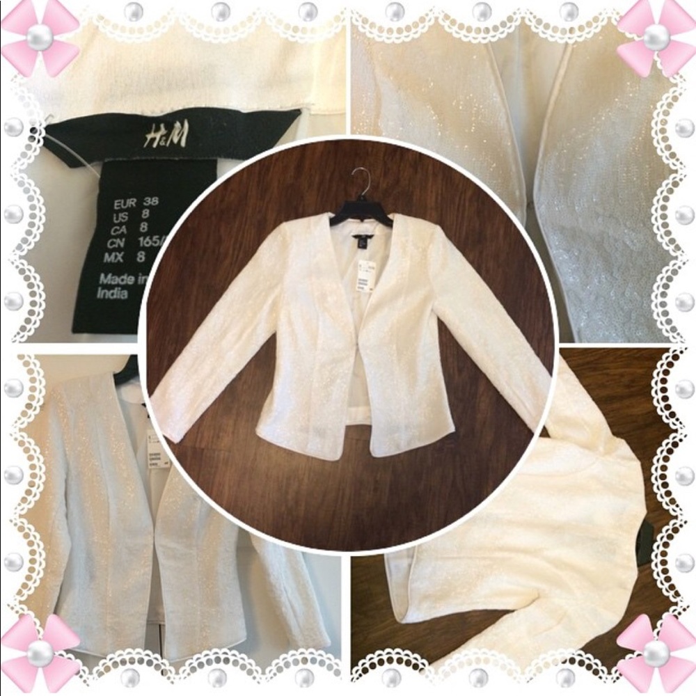 H&M’s white sequins blazer size8